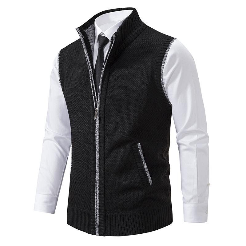 Men's Knit Gilet - Mock Neck Sweater Vest for Stylish Layering