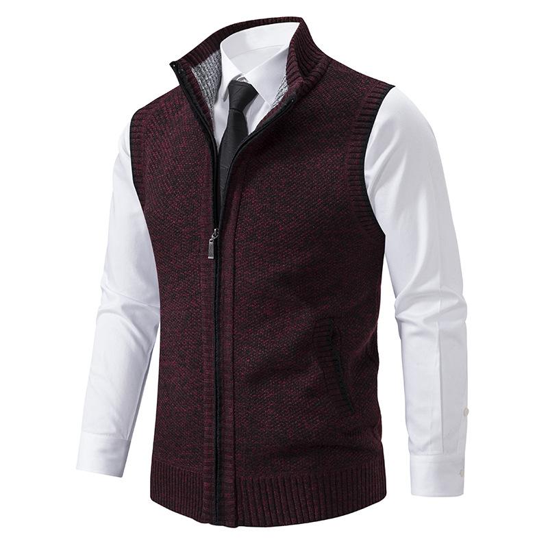 Men's Knit Gilet - Mock Neck Sweater Vest for Stylish Layering