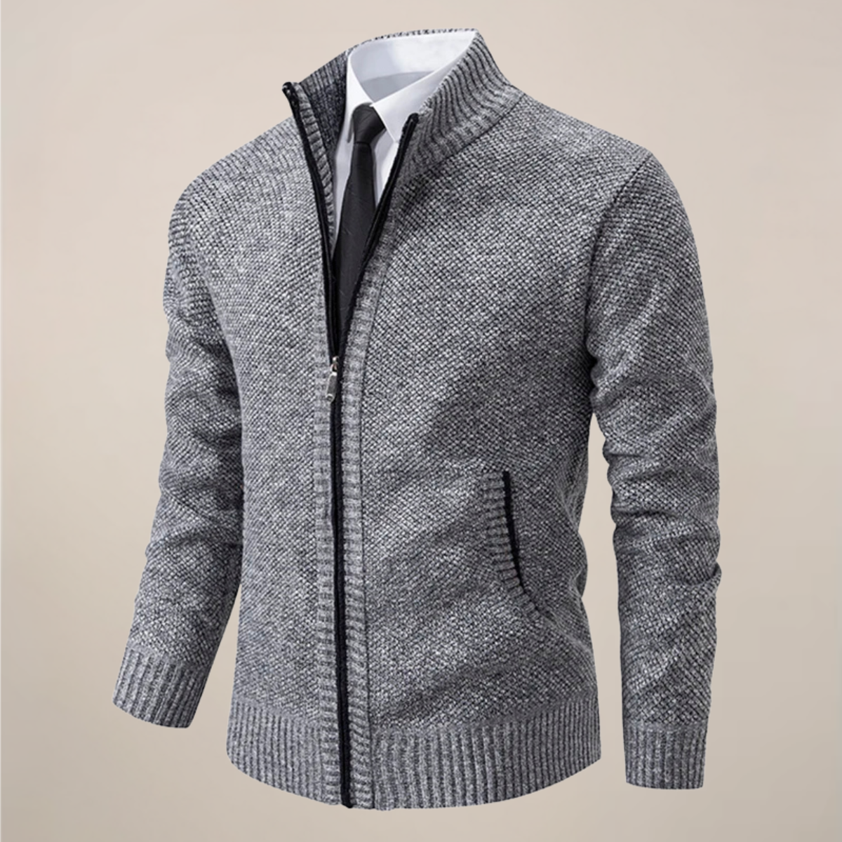 Men’s Knit Zip-Up Cardigan for Stylish Occasions
