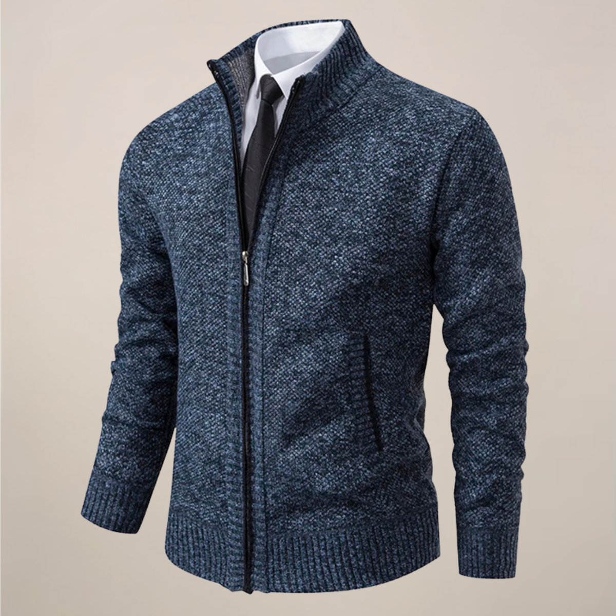 Men’s Knit Zip-Up Cardigan for Stylish Occasions