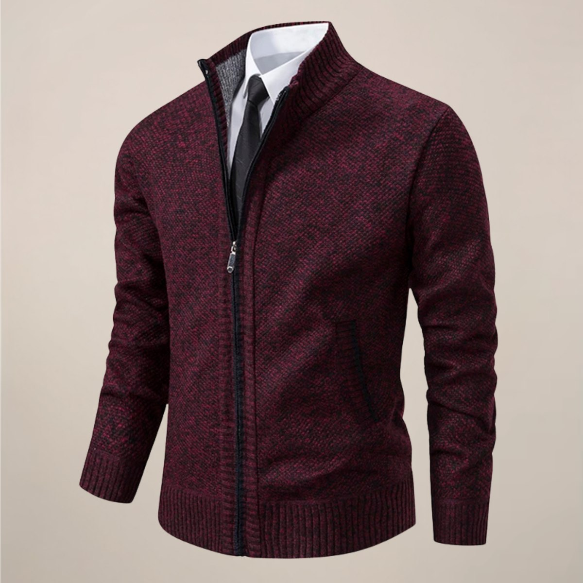 Men’s Knit Zip-Up Cardigan for Stylish Occasions