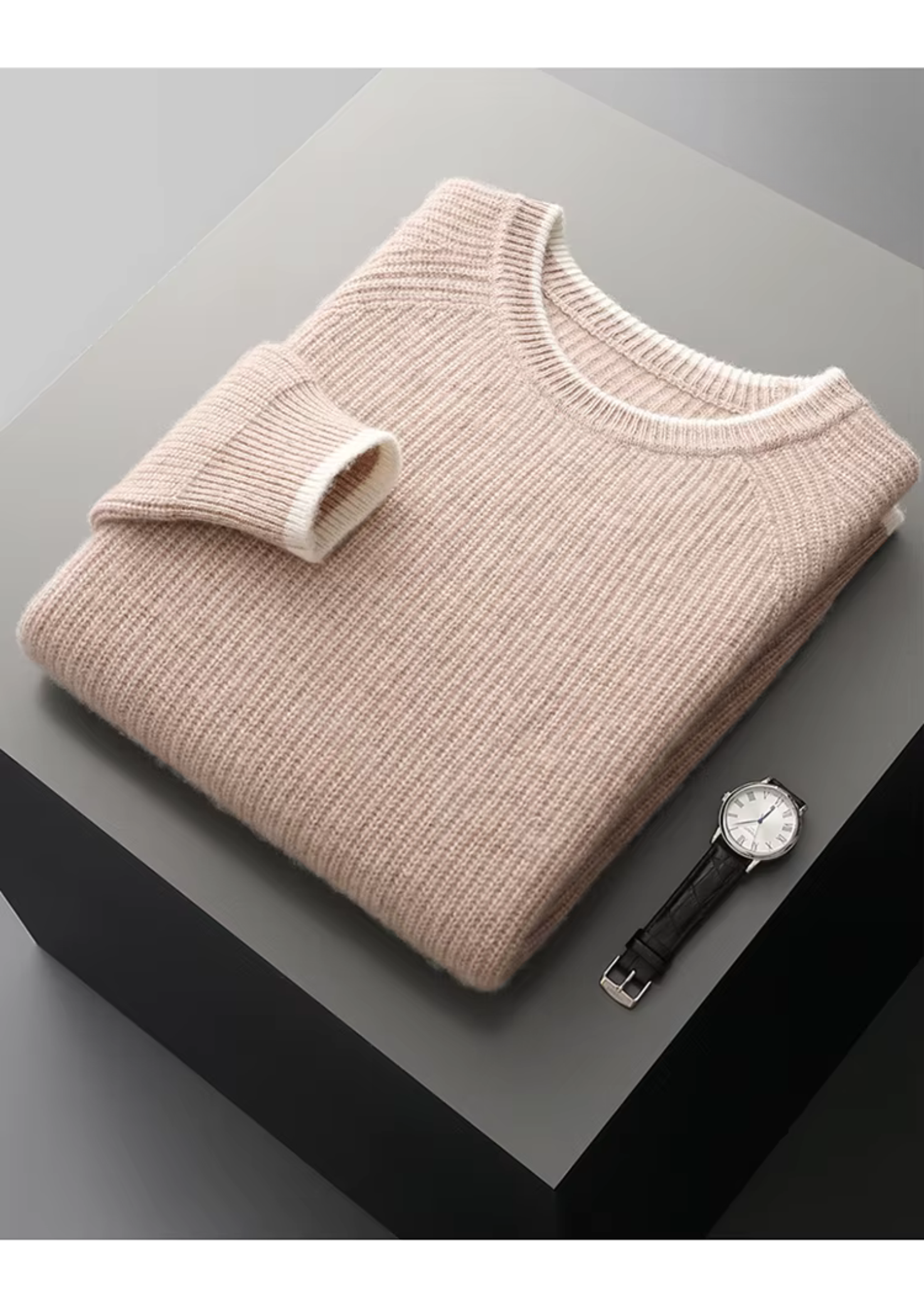 Men's Knitted Crew Neck Sweater for Year-Round Style