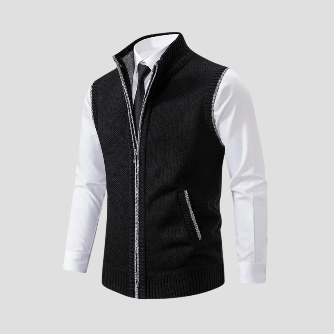 Men's Knitted Zip Gilet - Stylish Layer for Any Occasion