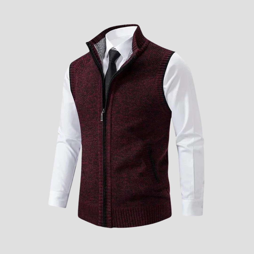 Men's Knitted Zip Gilet - Stylish Layer for Any Occasion