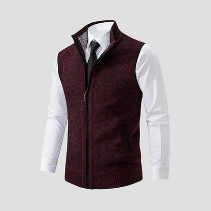 Men's Knitted Zip Gilet - Stylish Layer for Any Occasion