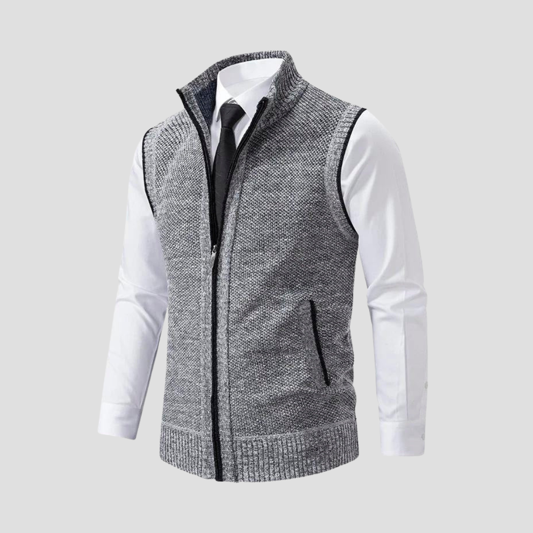 Men's Knitted Zip Gilet - Stylish Layer for Any Occasion