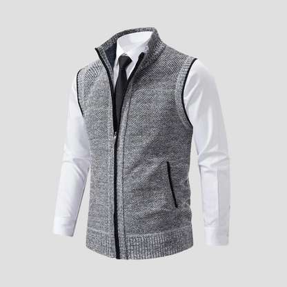 Men's Knitted Zip Gilet - Stylish Layer for Any Occasion