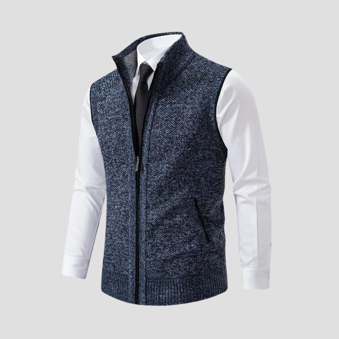 Men's Knitted Zip Gilet - Stylish Layer for Any Occasion
