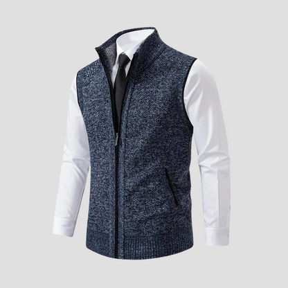Men's Knitted Zip Gilet - Stylish Layer for Any Occasion