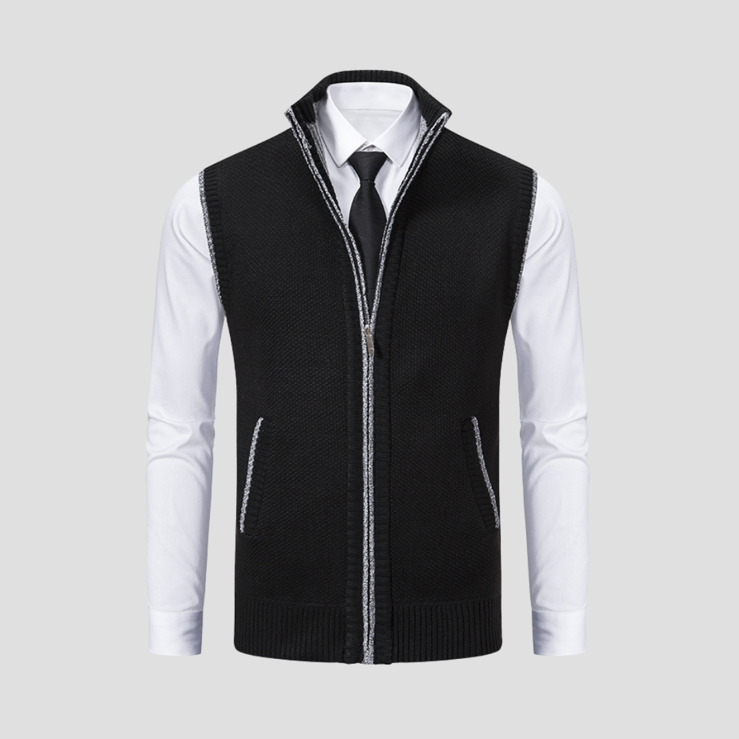 Men's Knitted Zip Gilet - Stylish Layer for Any Occasion