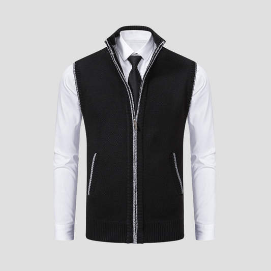 Men's Knitted Zip Gilet - Stylish Layer for Any Occasion