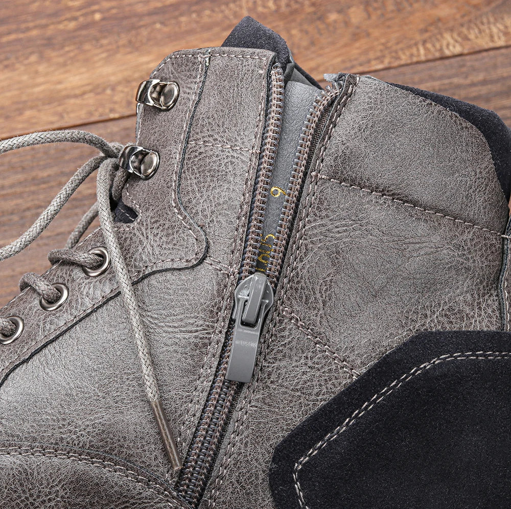 Men's Cap Toe Lace-Up Dress Boots for Winter Wear