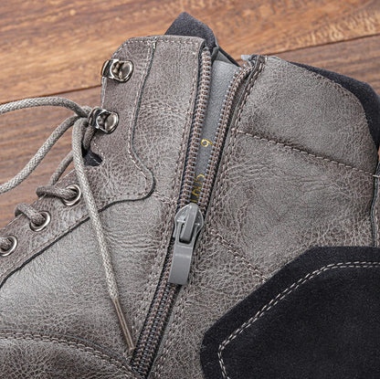 Men's Cap Toe Lace-Up Dress Boots for Winter Wear
