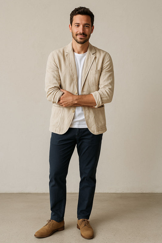Men's Linen Blazer for Smart Casual Wear