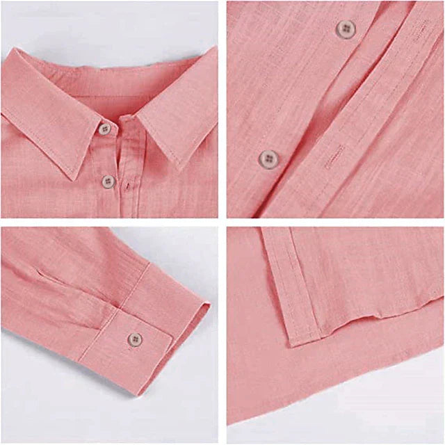 Men's Linen Long Sleeve Shirt for Spring & Summer Wear