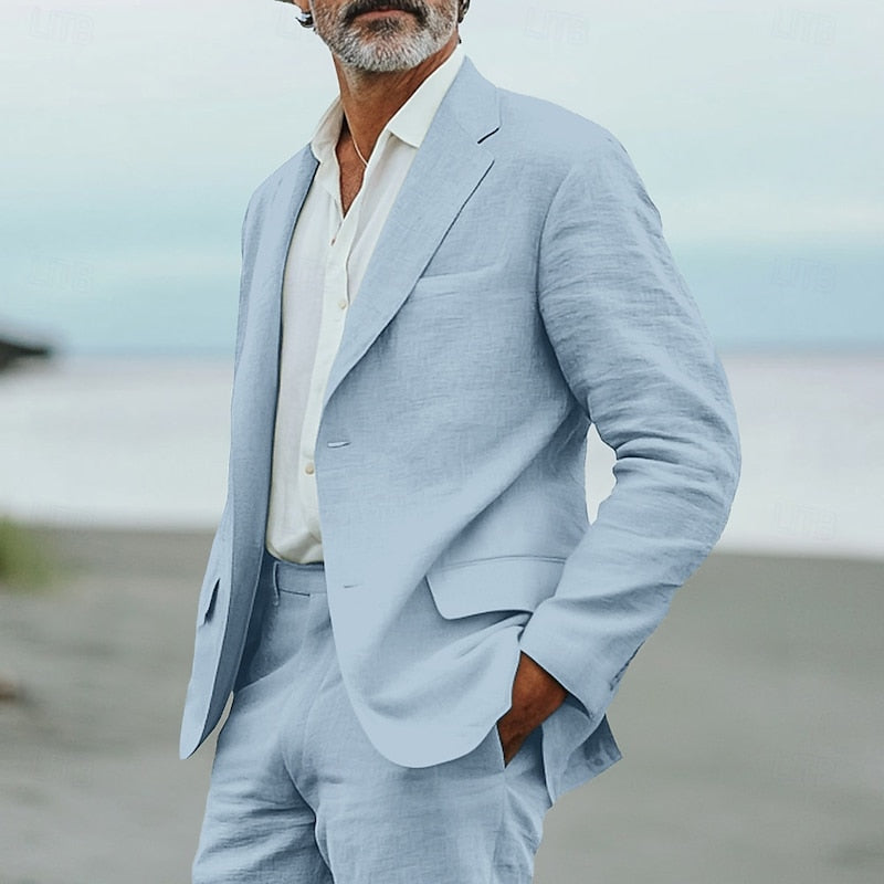 Men's Linen Suit Set for Summer Events