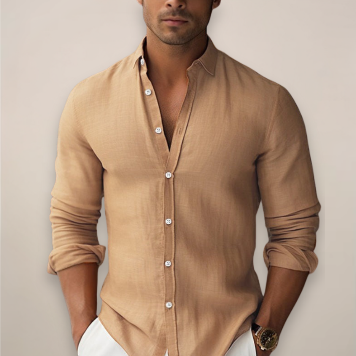 Men’s Linen Summer Shirt – Short Sleeve Button-Up for Stylish Occasions
