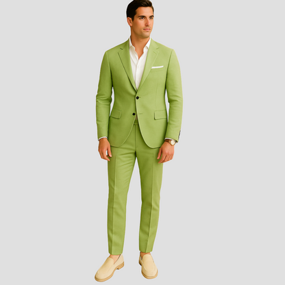 Men's Linen Summer Suit - Stylish Two-Piece for Sophisticated Events