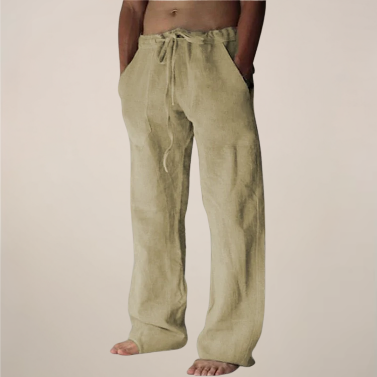 Men's Linen Wide Leg Trousers for Summer Outings