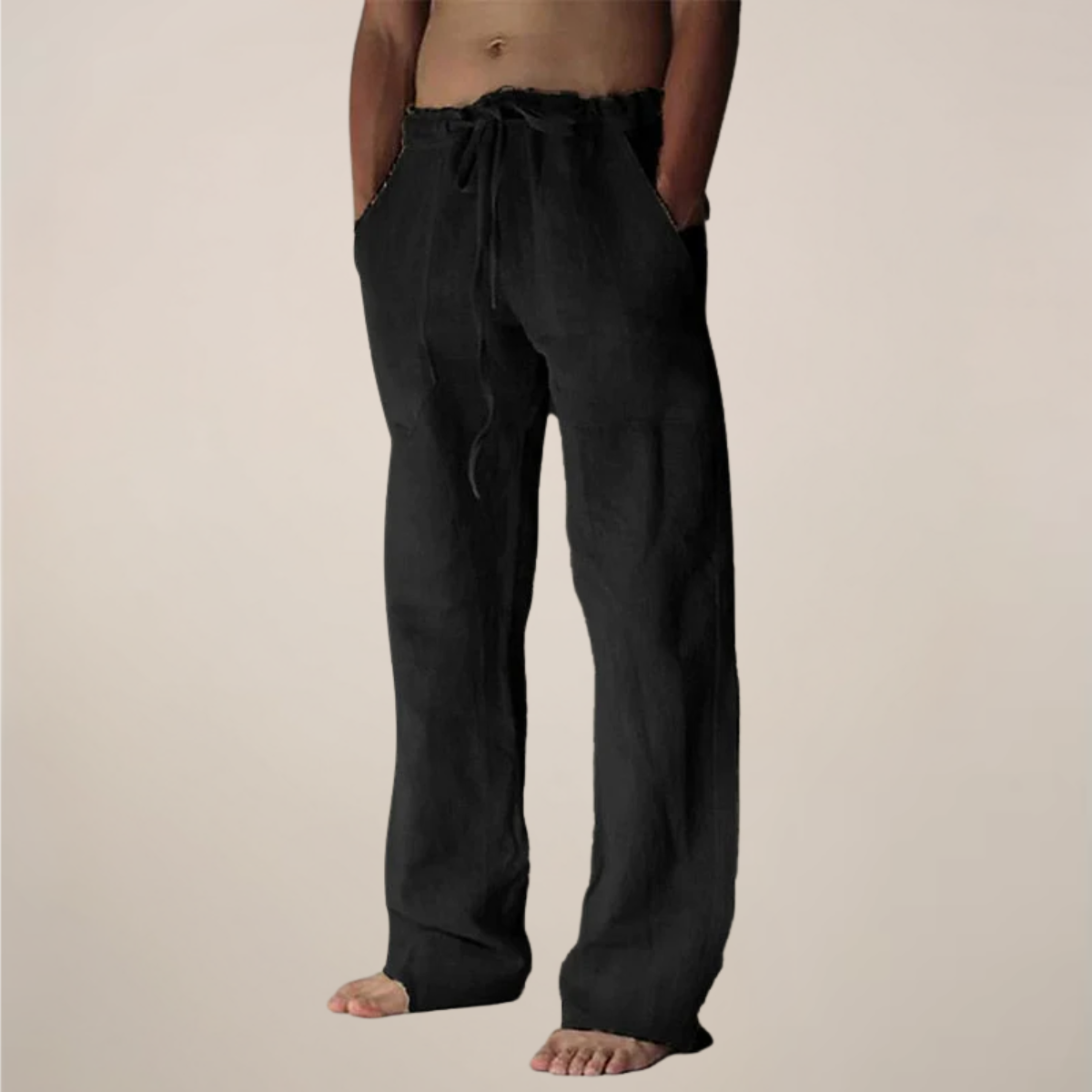 Men's Linen Wide Leg Trousers for Summer Outings