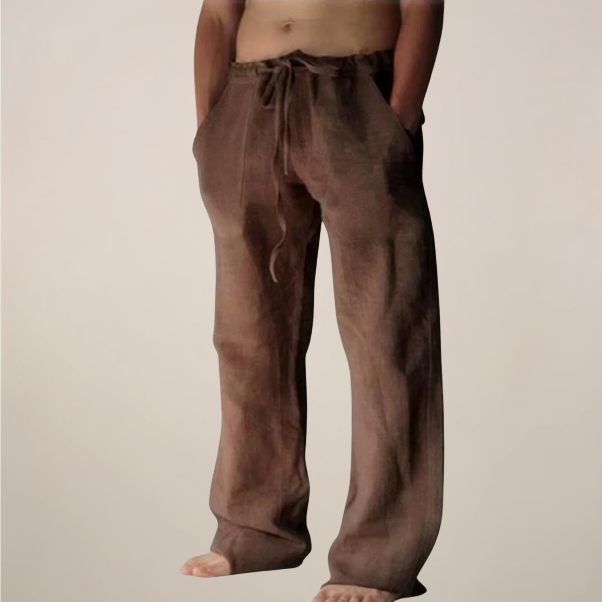 Men's Linen Wide Leg Trousers for Summer Outings