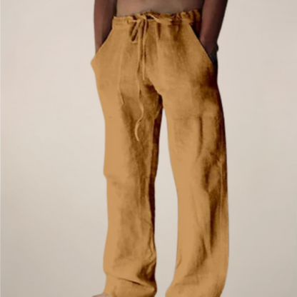 Men's Linen Wide Leg Trousers for Summer Outings