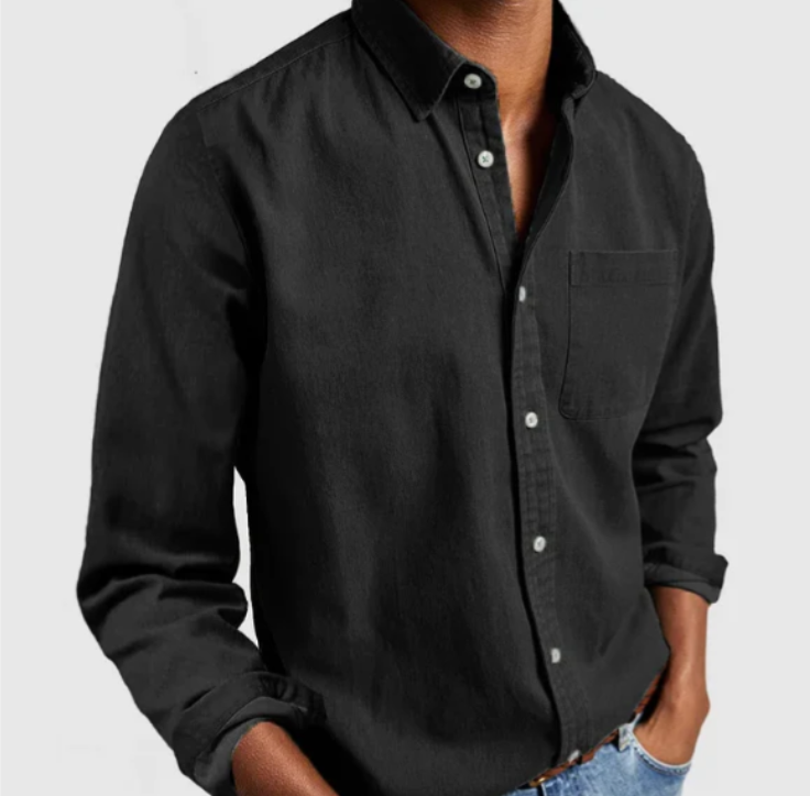 Men's Long Sleeve Button-Down Shirt for Everyday Wear