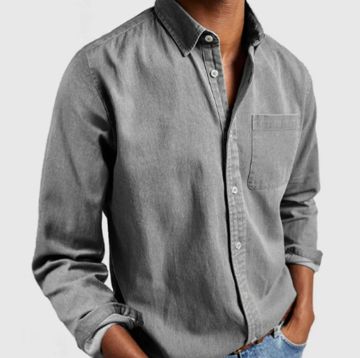 Men's Long Sleeve Button-Down Shirt for Everyday Wear