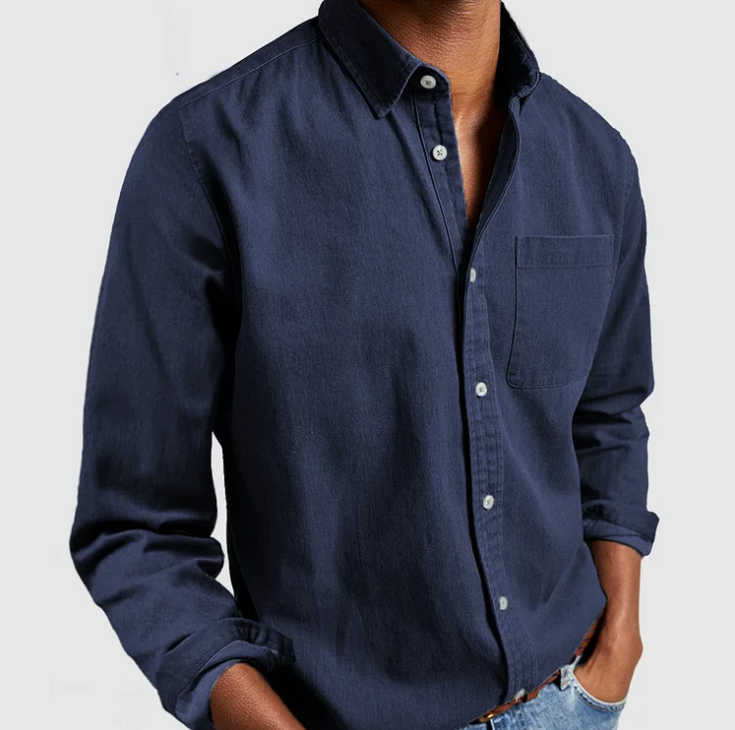 Men's Long Sleeve Button-Down Shirt for Everyday Wear
