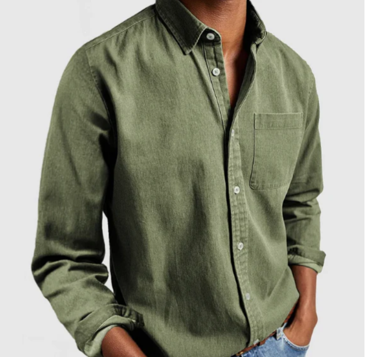 Men's Long Sleeve Button-Down Shirt for Everyday Wear