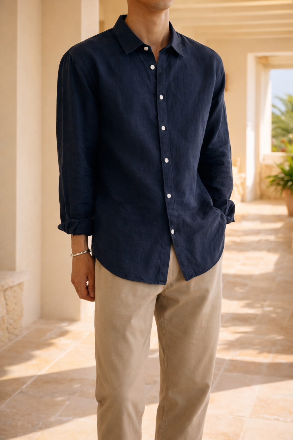 Men's Long Sleeve Polo | Relaxed & Button-Front