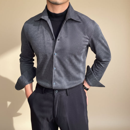 Men's Long Sleeve Shirt - Modern Slim Fit for Any Occasion