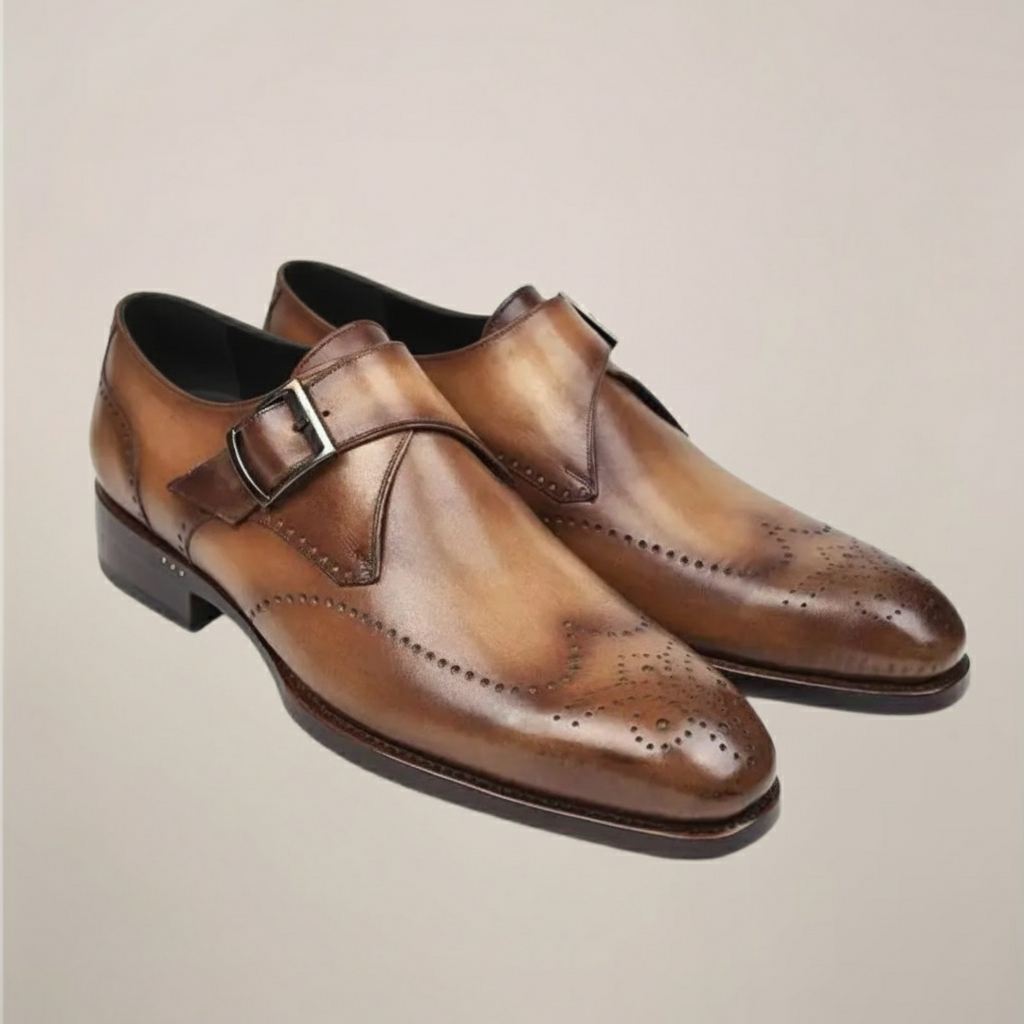 Men’s Monk Strap Dress Shoes – Chic Buckle Style for Formal Events