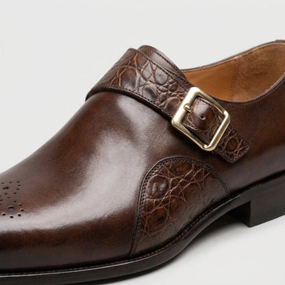 Men's Monk Strap Shoes Buckle Closure Smart Casual