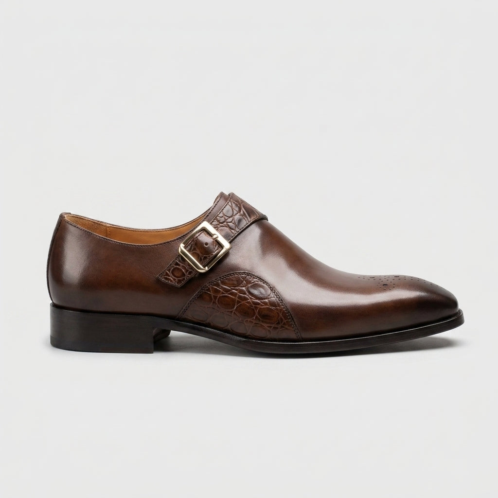Men's Monk Strap Shoes Buckle Closure Smart Casual