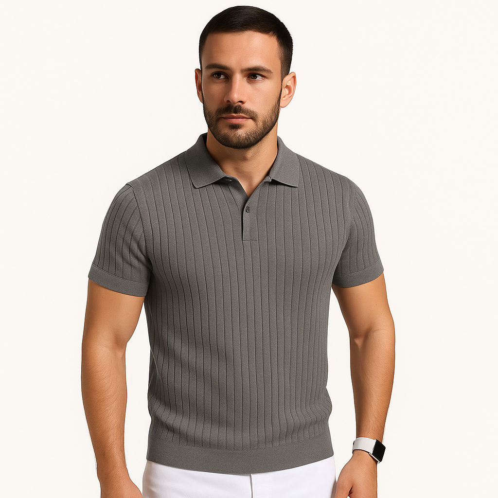 Men’s Muscle Fit Polo Shirt – Athletic Fabric for Smart Casual Wear