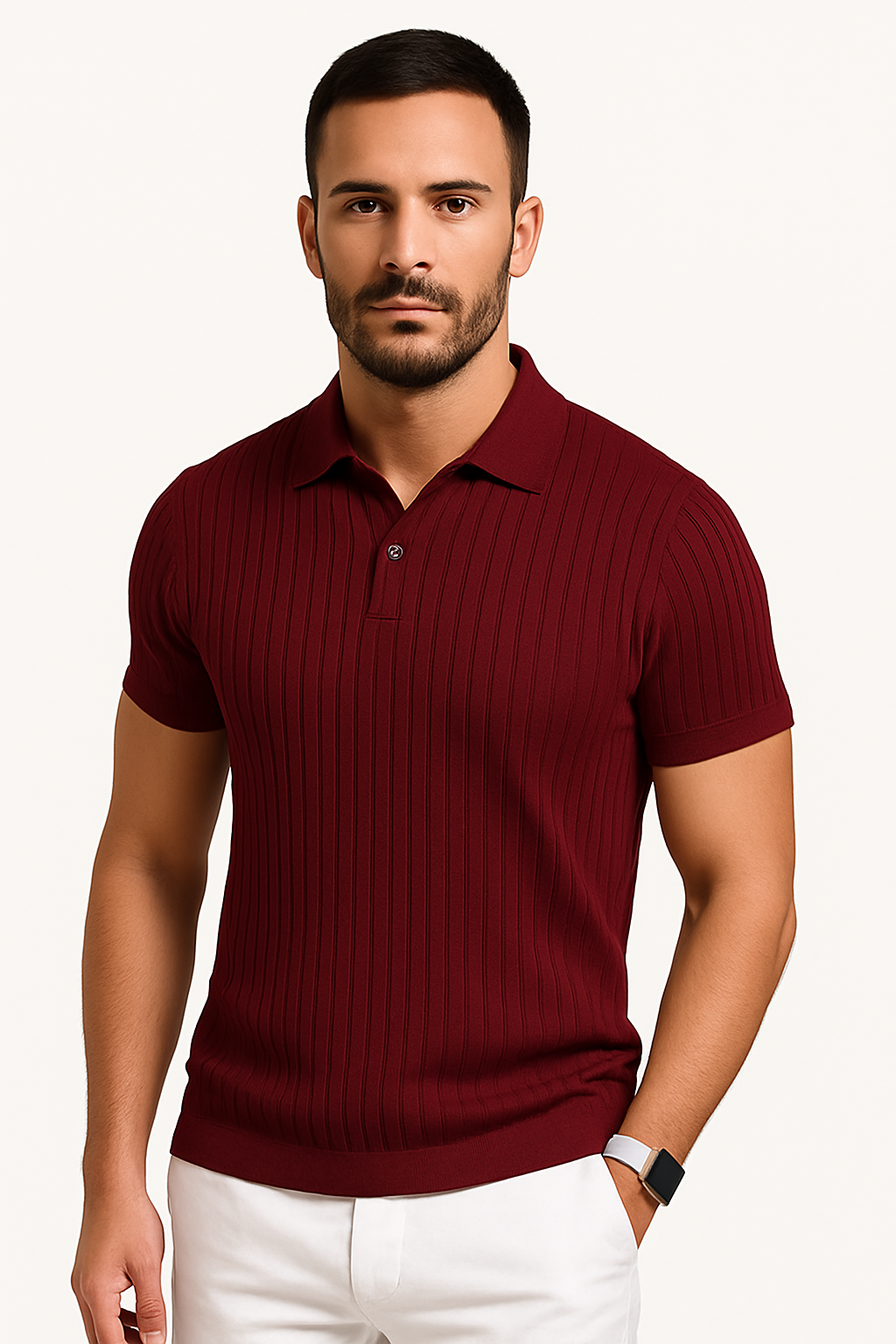 Men’s Muscle Fit Polo Shirt – Athletic Fabric for Smart Casual Wear