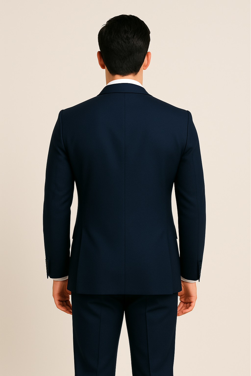 Men's Navy Three-Piece Suit for Special Occasions