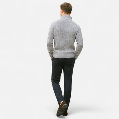 Men’s Open-Front Sweater with Stitch Detail – Ideal for Layering