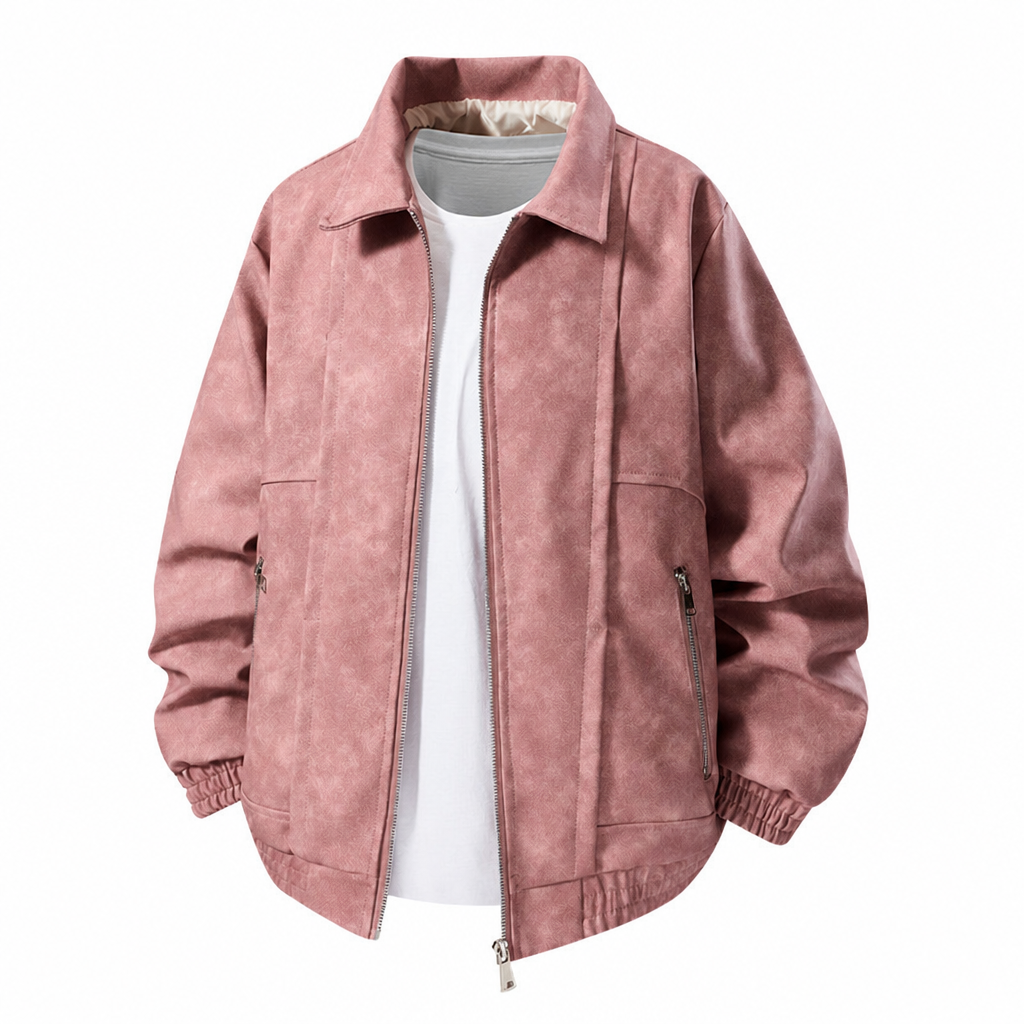 Men's Oversized Bomber Jacket | Zip Up & Elastic Cuff