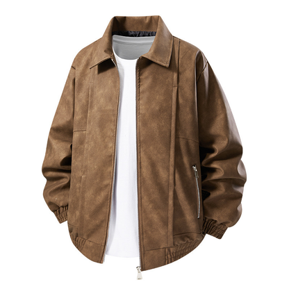 Men's Oversized Bomber Jacket | Zip Up & Elastic Cuff
