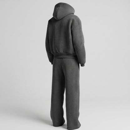 Men's Oversized Tracksuit Set Hooded Drawstring Sweatpants