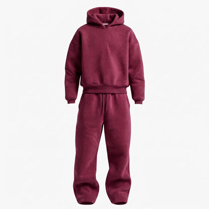 Men's Oversized Tracksuit Set Hooded Drawstring Sweatpants