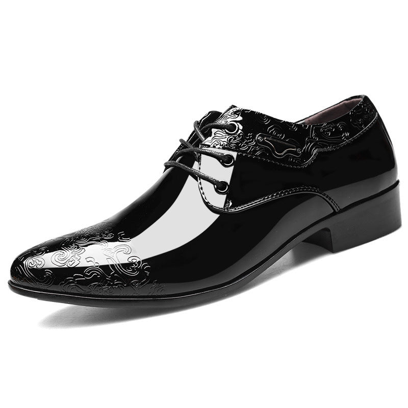 Men’s Patent Derby Shoes – Embossed Elegance for Formal Events