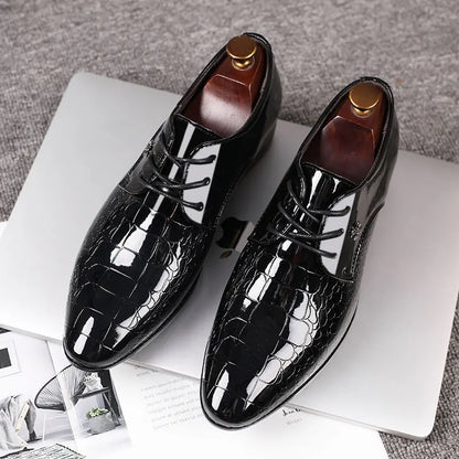 Men’s Patent Oxford Dress Shoes – Stylish Lace-Up Formal Footwear for Special Occasions