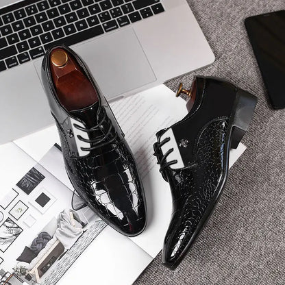 Men’s Patent Oxford Dress Shoes – Stylish Lace-Up Formal Footwear for Special Occasions