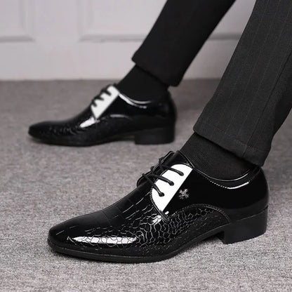 Men’s Patent Oxford Dress Shoes – Stylish Lace-Up Formal Footwear for Special Occasions