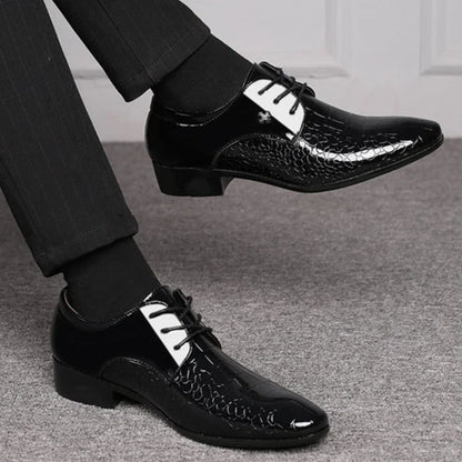 Men’s Patent Oxford Dress Shoes – Stylish Lace-Up Formal Footwear for Special Occasions