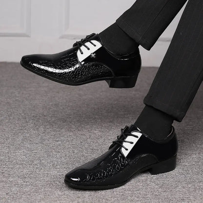 Men’s Patent Oxford Dress Shoes – Stylish Lace-Up Formal Footwear for Special Occasions