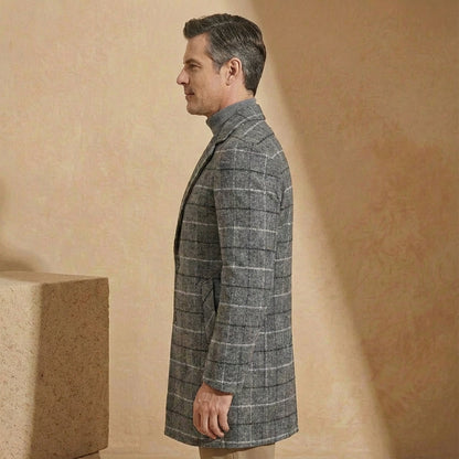Men's Plaid Overcoat | Slim Tailored Fit